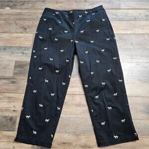 Coldwater Creek Safari Pants Womens Cropped Capri Ankle‎ High Rise Size 12 Black